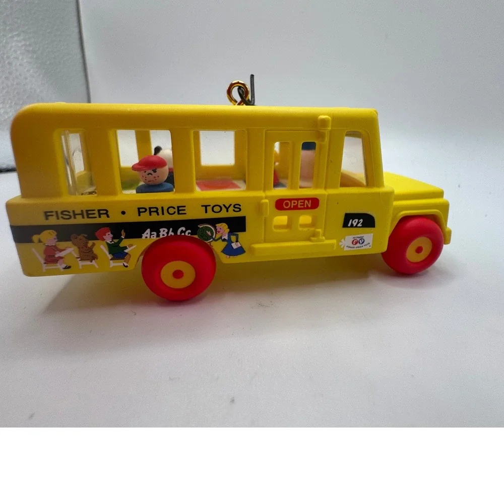 Fisher Price‎ Yellow School Bus Ornament Vintage Toy Christmas Tree Decor#342